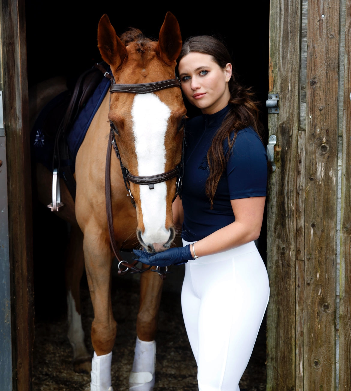 Full seat riding leggings white