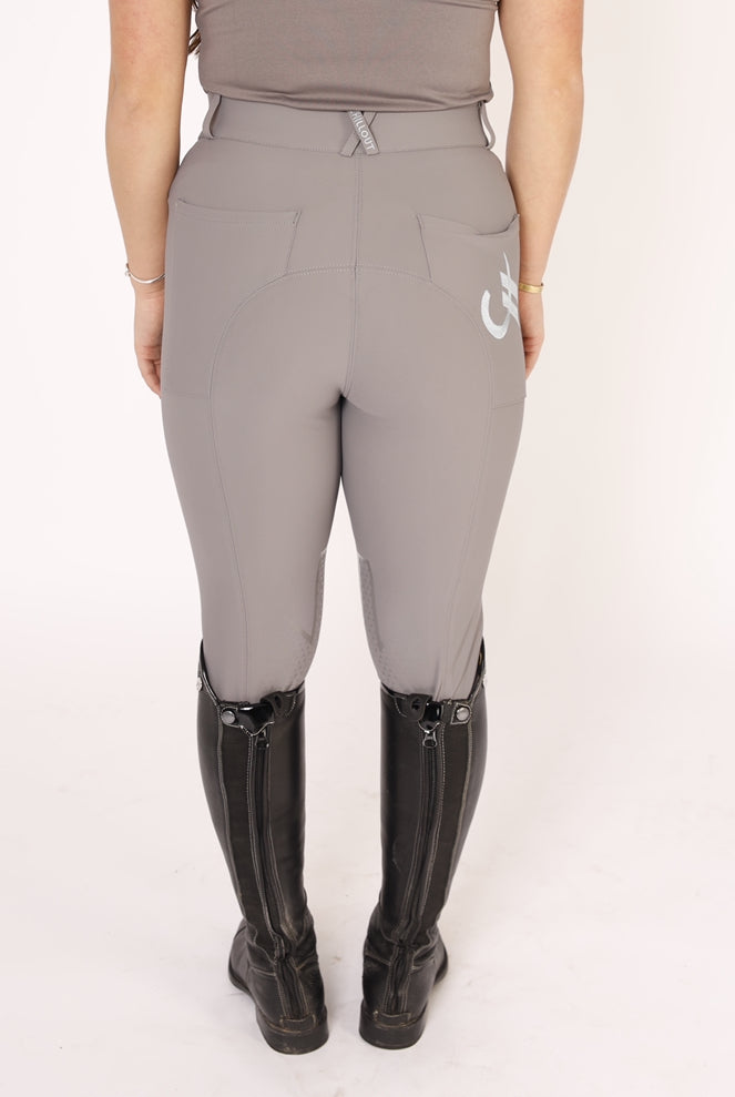 Sport breeches with knee grip Grey