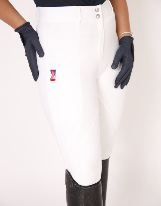 Sport breeches with knee grip White