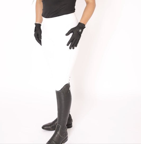 Full seat riding leggings white
