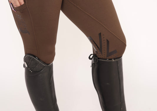 Knee Grip riding leggings Chocolate