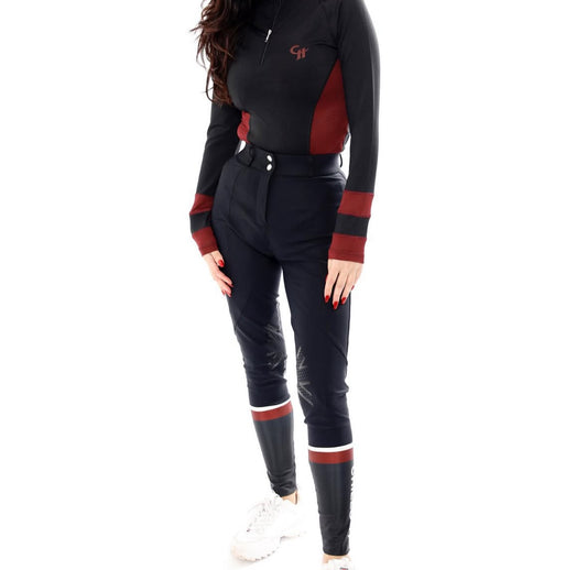 Sport breeches with knee grip Black